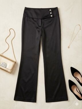 Arden B Black Flared High-Waist Pants